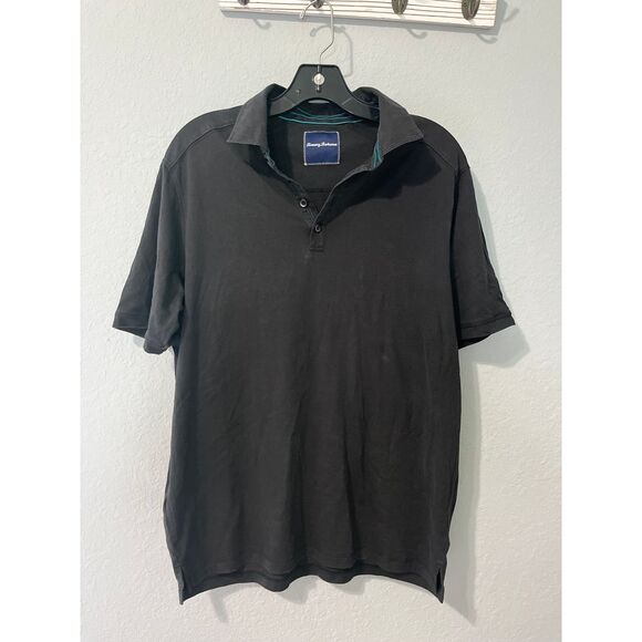 Tommy Bahama black polo medium silk cotton blend‎ - Picture 1 of 5